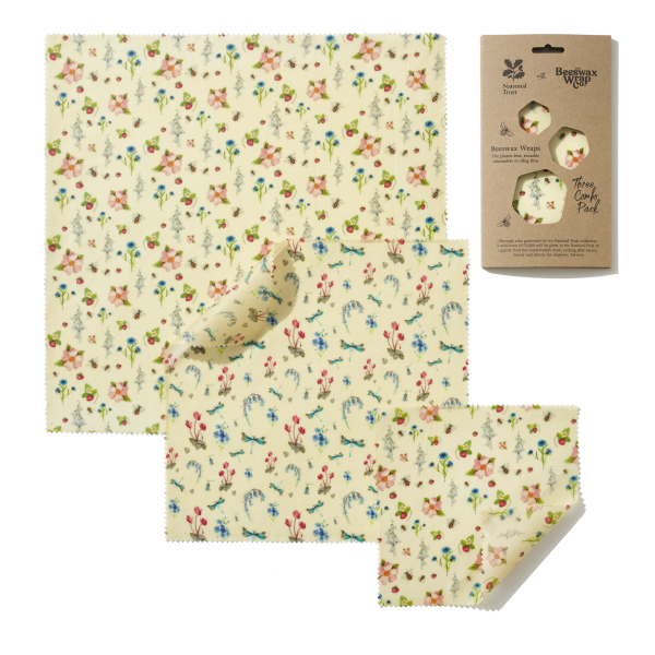 The Beeswax Wrap Co. - National Trust Summer Blooms Print Beeswax Wraps 3 pack