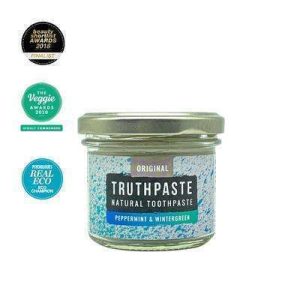 Truthpaste original peppermint & wintergreen natural toothpaste in a glass jar