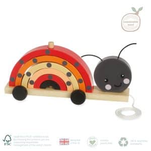 Orange Tree Toys - Ladybird Stacking Pull Along