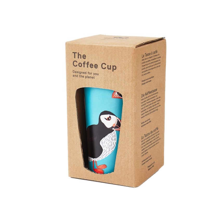 Eco Chic Thermal Coffee Cup - Teal Puffins 6 Eco Chic Thermal Coffee Cup - Teal Puffins