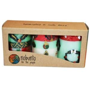 3 hand painted Christmas candles in a gift box - Ukhisimusi
