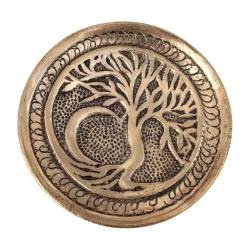 Incense Holder - Aluminium with a Tree & Moon Design