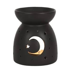 Black Mystical Moon Cut Out Oil Wax Melt Burner