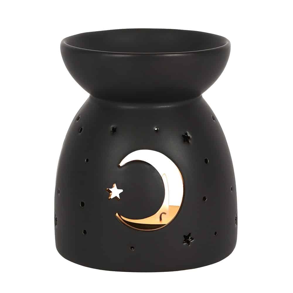 Black Mystical Moon Cut Out Oil/Wax Melt Burner 1 Black Mystical Moon Cut Out Oil Wax Melt Burner