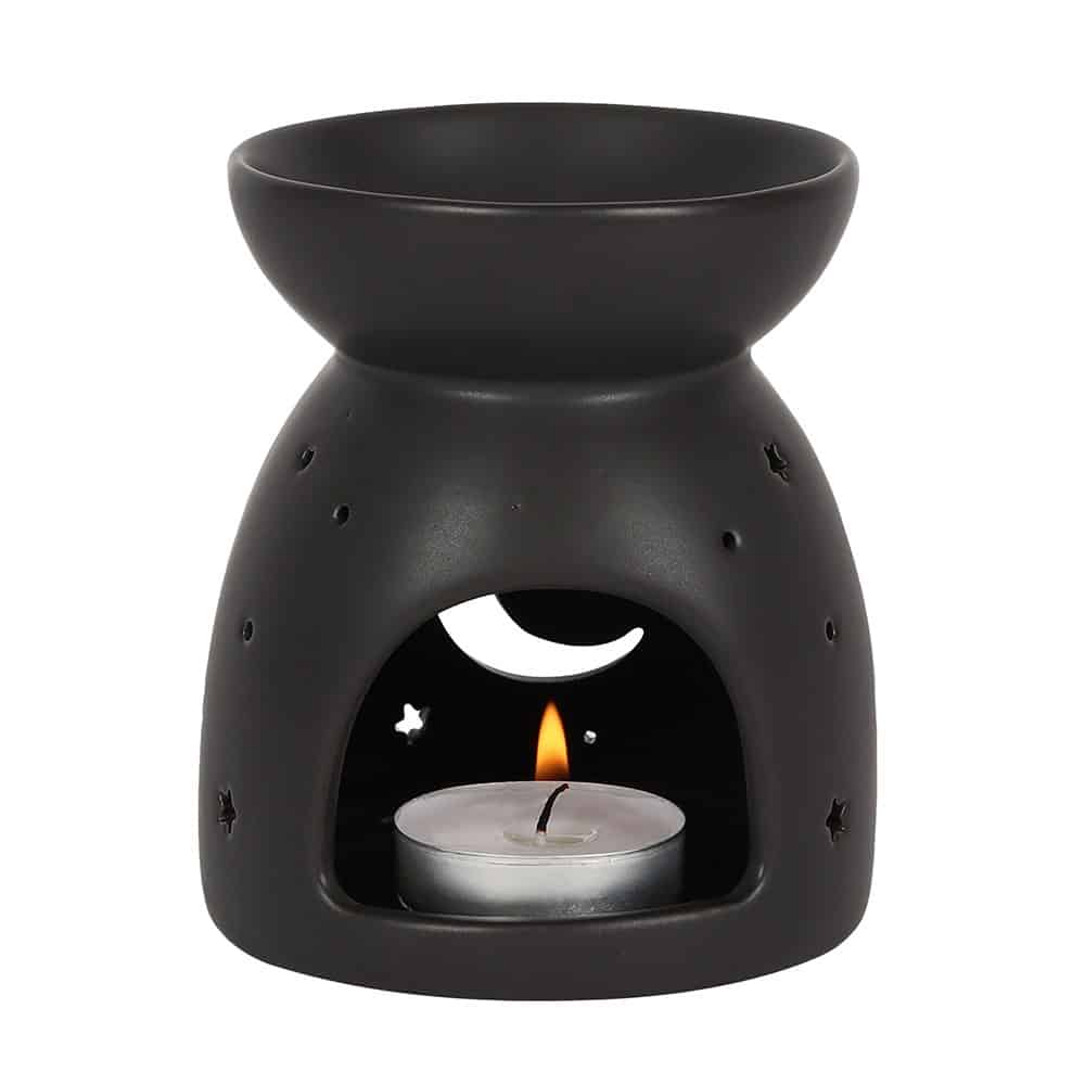Black Mystical Moon Cut Out Oil/Wax Melt Burner 2 Black Mystical Moon Cut Out Oil/Wax Melt Burner - Image 2