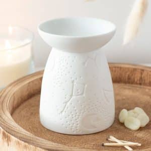 White Ceramic Constellation Oil/Wax Melts Burner