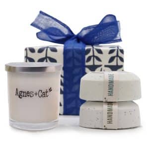 Agnes + Cat - Gift Box - Parma Violet (Candle) + Seasalt and Moss & Dolly Blue (Fizz)