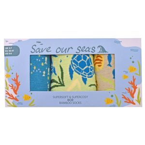 Bamboo Socks Gift Box 3 Pairs - Sealife